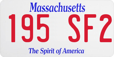 MA license plate 195SF2