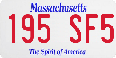 MA license plate 195SF5
