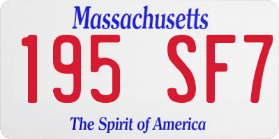 MA license plate 195SF7