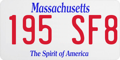 MA license plate 195SF8