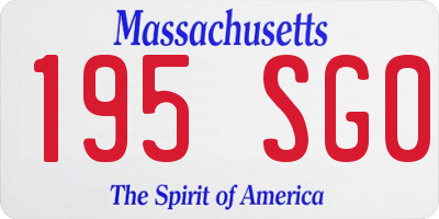 MA license plate 195SG0