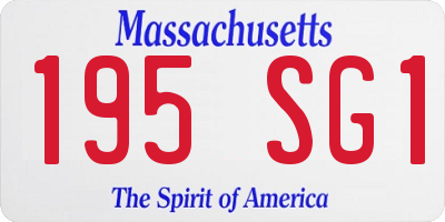 MA license plate 195SG1