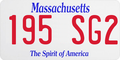 MA license plate 195SG2