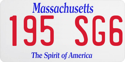 MA license plate 195SG6