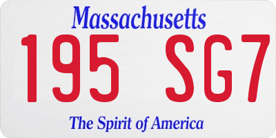 MA license plate 195SG7