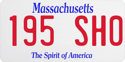 MA license plate 195SH0