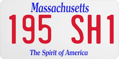 MA license plate 195SH1