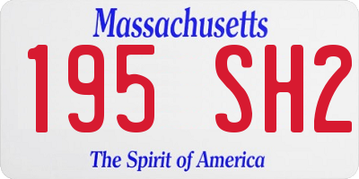MA license plate 195SH2