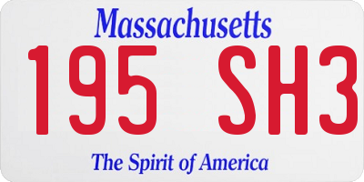 MA license plate 195SH3