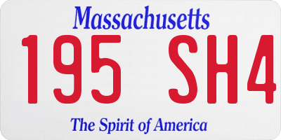 MA license plate 195SH4