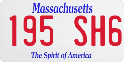 MA license plate 195SH6