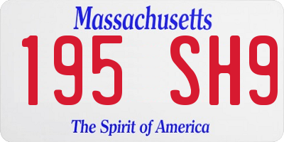 MA license plate 195SH9