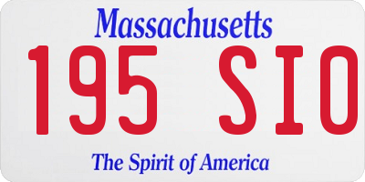 MA license plate 195SI0
