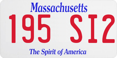 MA license plate 195SI2