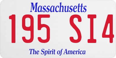 MA license plate 195SI4