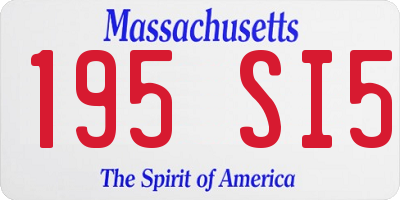 MA license plate 195SI5