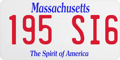 MA license plate 195SI6