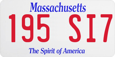 MA license plate 195SI7