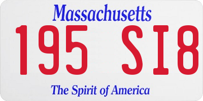 MA license plate 195SI8