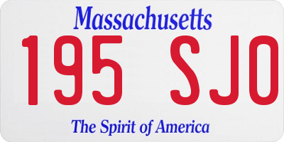 MA license plate 195SJ0