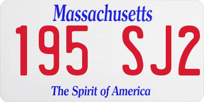 MA license plate 195SJ2