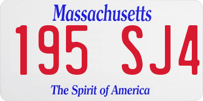 MA license plate 195SJ4