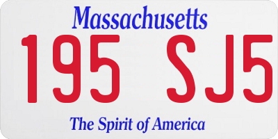 MA license plate 195SJ5