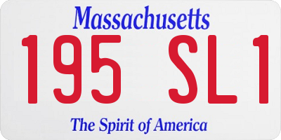 MA license plate 195SL1