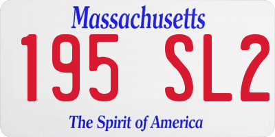 MA license plate 195SL2
