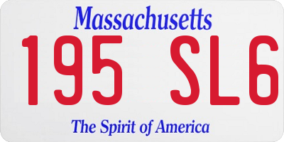 MA license plate 195SL6