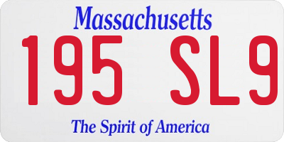 MA license plate 195SL9