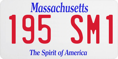 MA license plate 195SM1