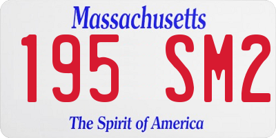 MA license plate 195SM2
