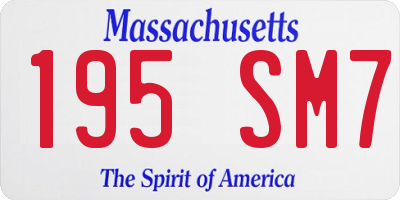 MA license plate 195SM7