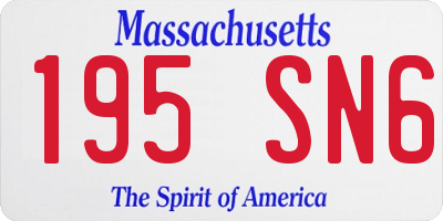 MA license plate 195SN6