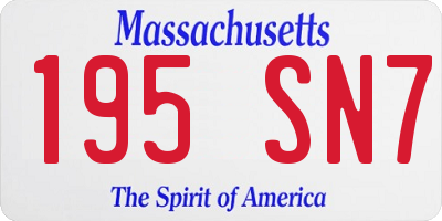 MA license plate 195SN7