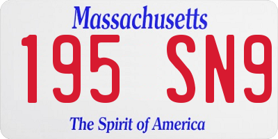 MA license plate 195SN9