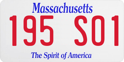 MA license plate 195SO1