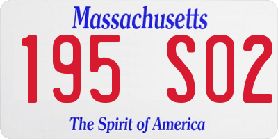 MA license plate 195SO2