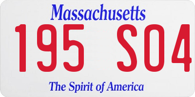 MA license plate 195SO4