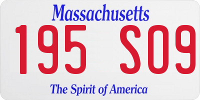 MA license plate 195SO9