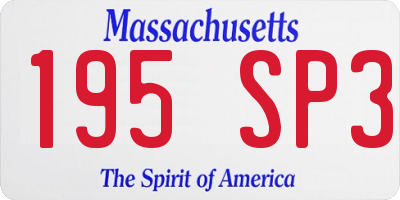 MA license plate 195SP3