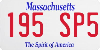 MA license plate 195SP5