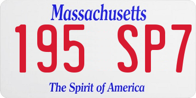 MA license plate 195SP7