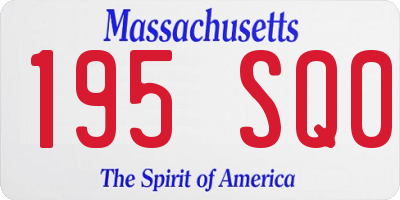 MA license plate 195SQ0