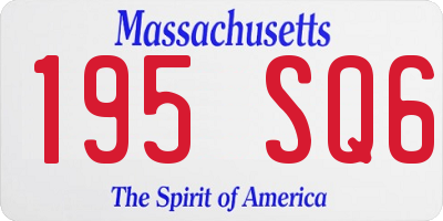 MA license plate 195SQ6