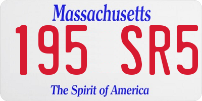 MA license plate 195SR5