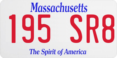 MA license plate 195SR8