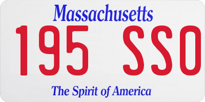 MA license plate 195SS0