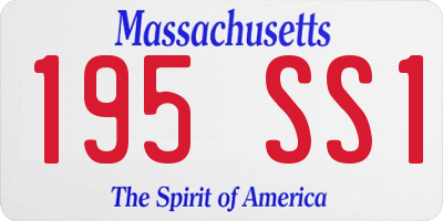 MA license plate 195SS1
